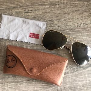 RayBan Polarized Aviator with case and cloth